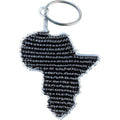 Earth Africa Beaded Keyring - Africa Map Black
