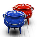 Lekke - Three Legged Potjie Pot 7.8L - BLUE (#3)
