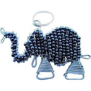 Earth Africa Beaded Keyring - Elephant