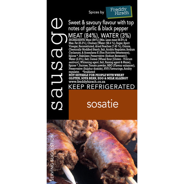 Label - Freddy Hirsch Sosatie Sausage - 150/Roll