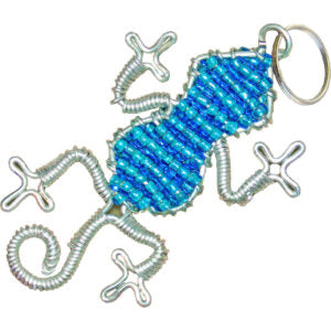 Earth Africa Beaded Keyring - Gecko